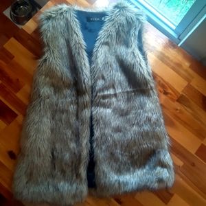 Faux fur vest, XXXL, brown & black mix